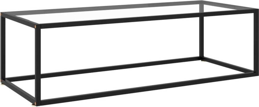Prolenta Premium Salontafel met gehard glas 120x50x35 cm zwart