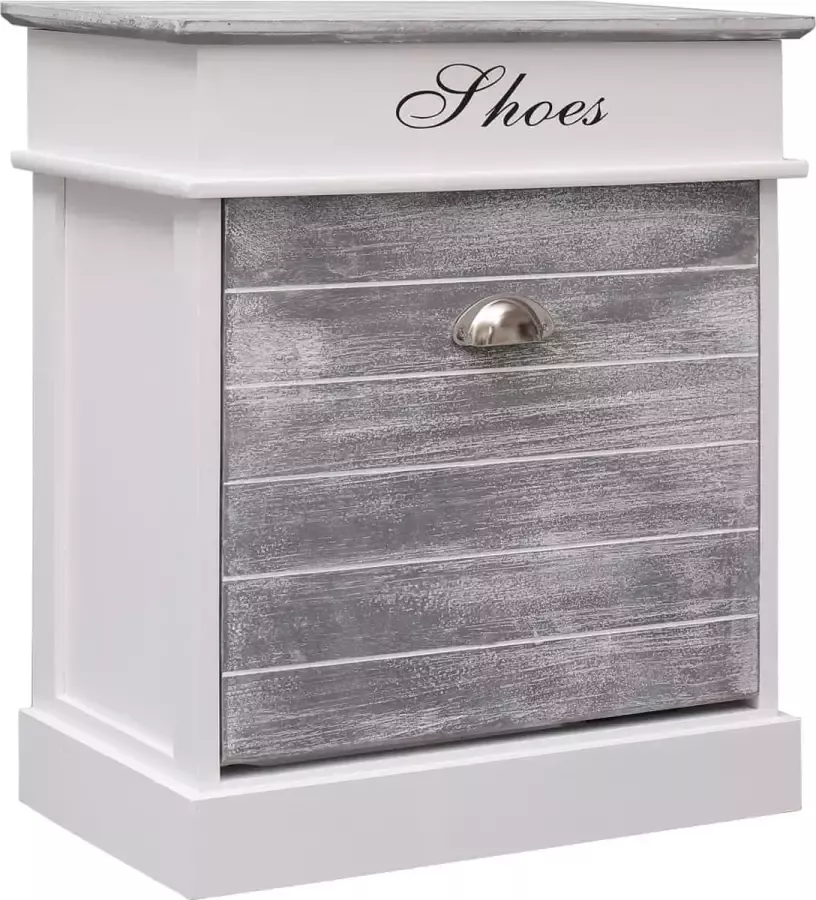 Prolenta Premium Schoenenkast 50x28x58 cm paulowniahout grijs