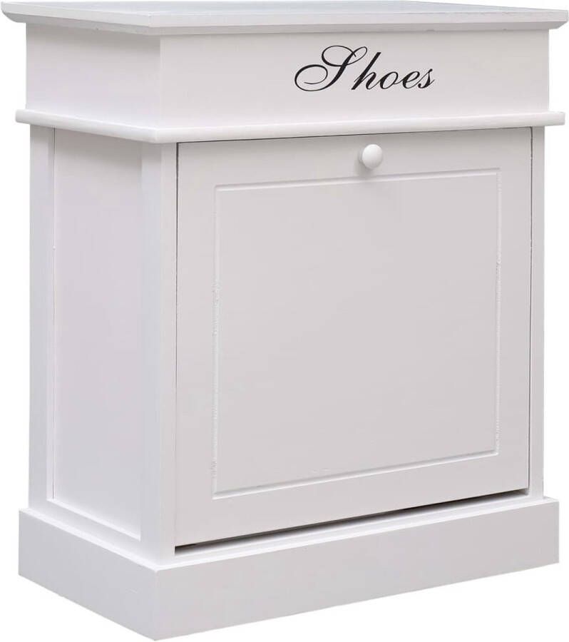 Prolenta Premium Schoenenkast 50x28x58 cm paulowniahout wit