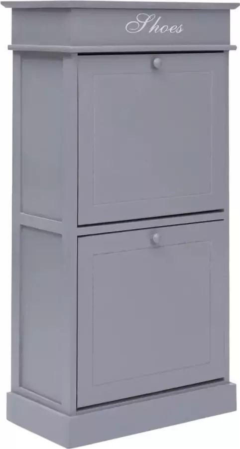 Prolenta Premium Schoenenkast 50x28x98 cm paulowniahout grijs