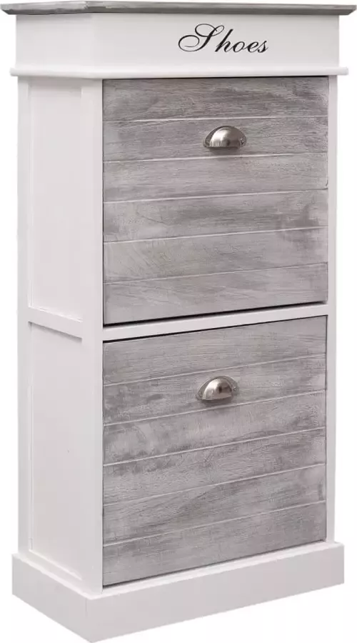 Prolenta Premium Schoenenkast 50x28x98 cm paulowniahout grijs