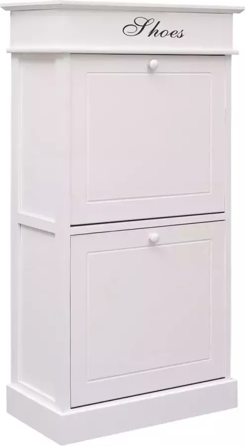 Prolenta Premium Schoenenkast 50x28x98 cm paulowniahout wit