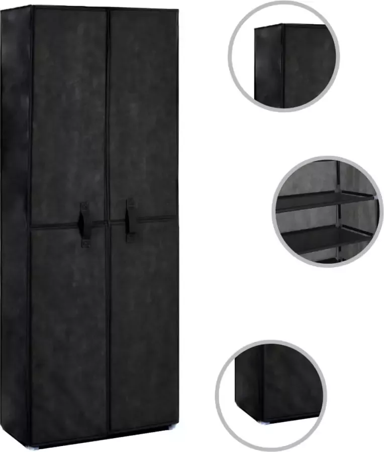 Prolenta Premium Schoenenkast 60x30x166 cm stof zwart