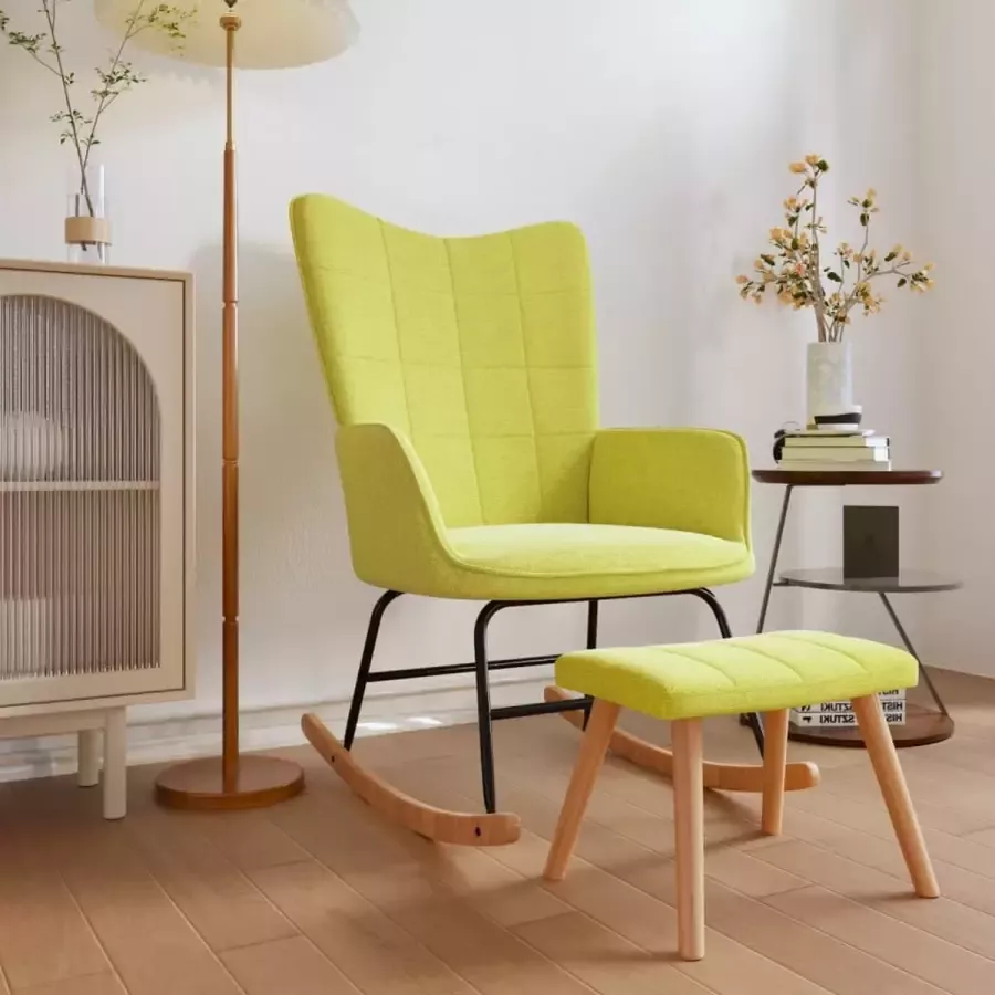 Prolenta Premium Schommelstoel met voetenbank stof groen