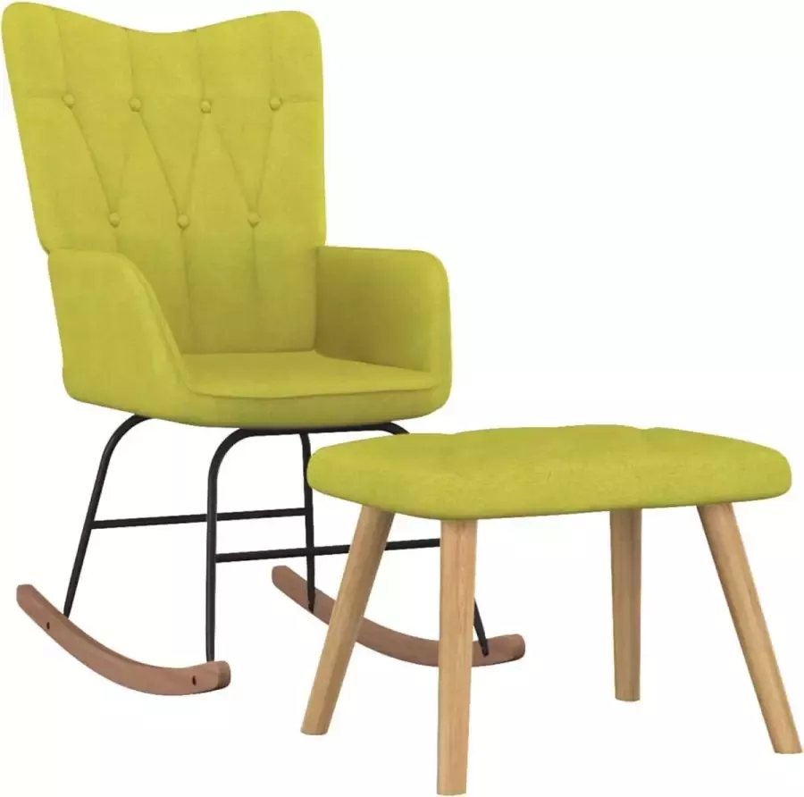 Prolenta Premium Schommelstoel met voetenbank stof groen