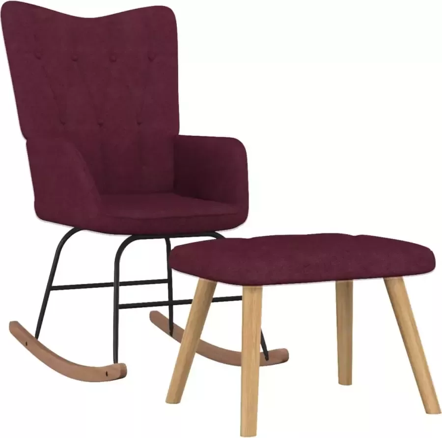 Prolenta Premium Schommelstoel met voetenbank stof paars