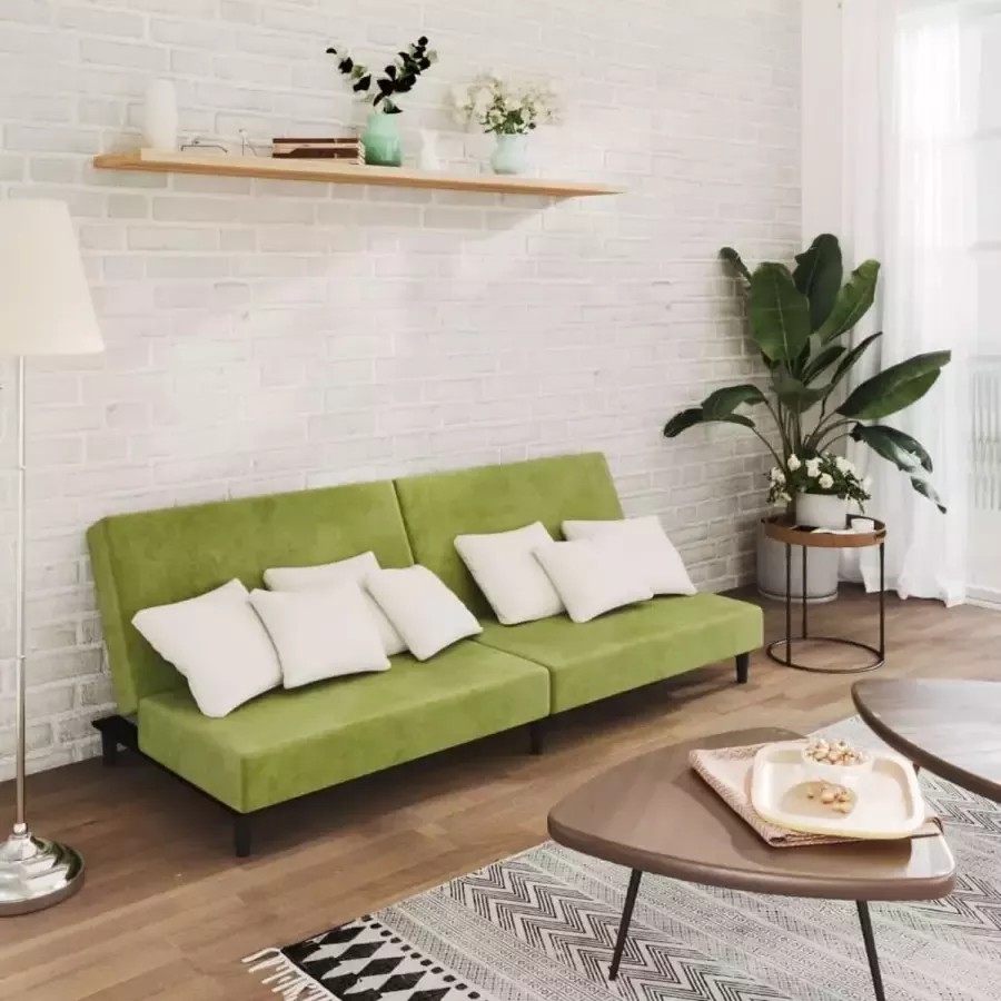 ForYou Prolenta Premium Slaapbank 2-zits fluweel lichtgroen