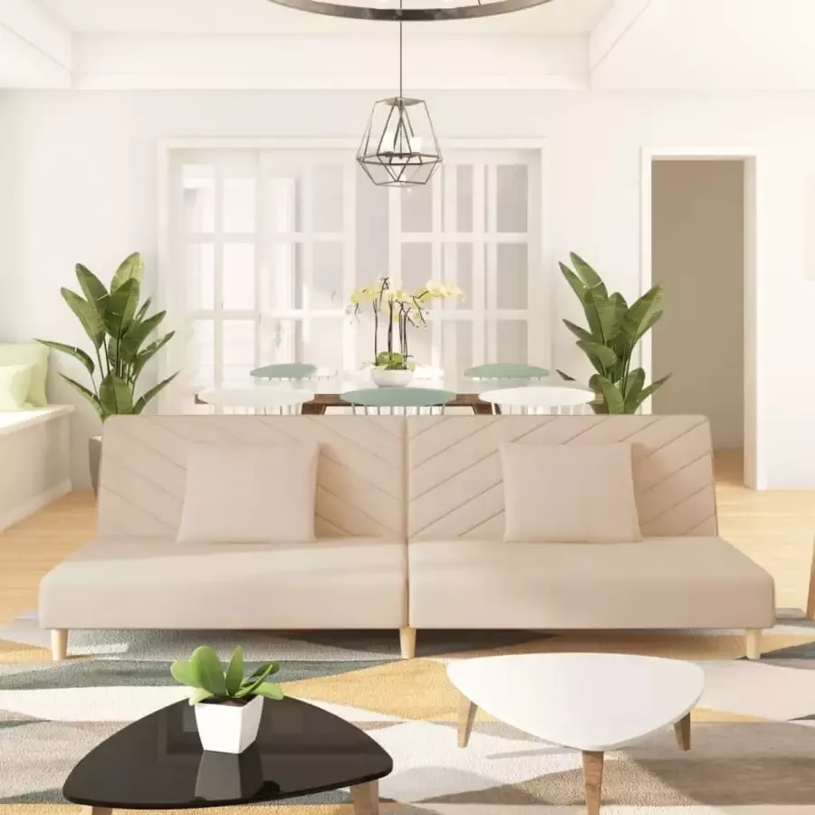 ForYou Prolenta Premium Slaapbank 2-zits met 2 kussens stof crèmekleurig - Foto 5