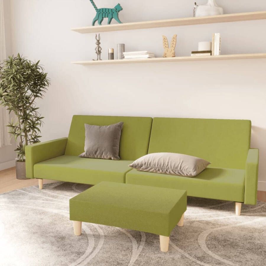 ForYou Prolenta Premium Slaapbank 2-zits met voetenbank stof groen