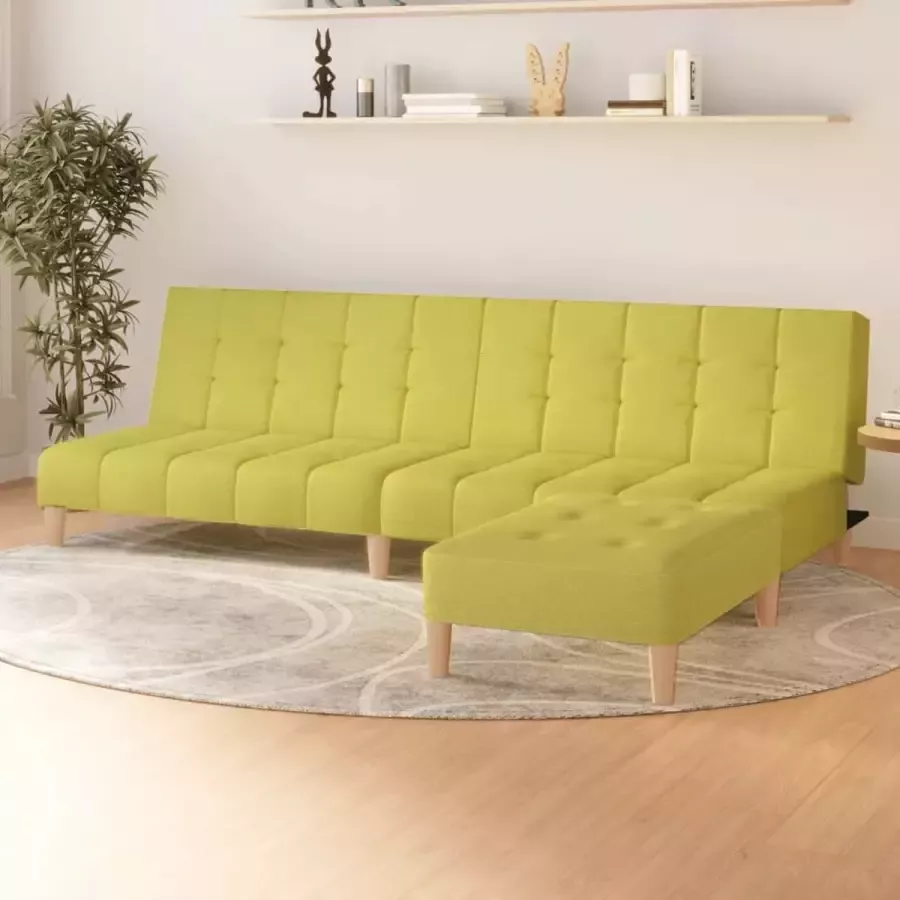 ForYou Prolenta Premium Slaapbank 2-zits met voetenbank stof groen - Foto 2