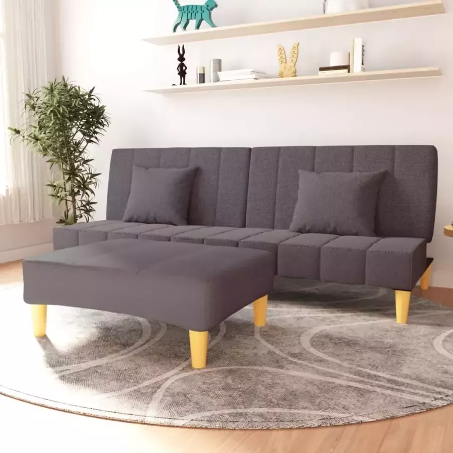 ForYou Prolenta Premium Slaapbank 2-zits met voetenbank stof taupe