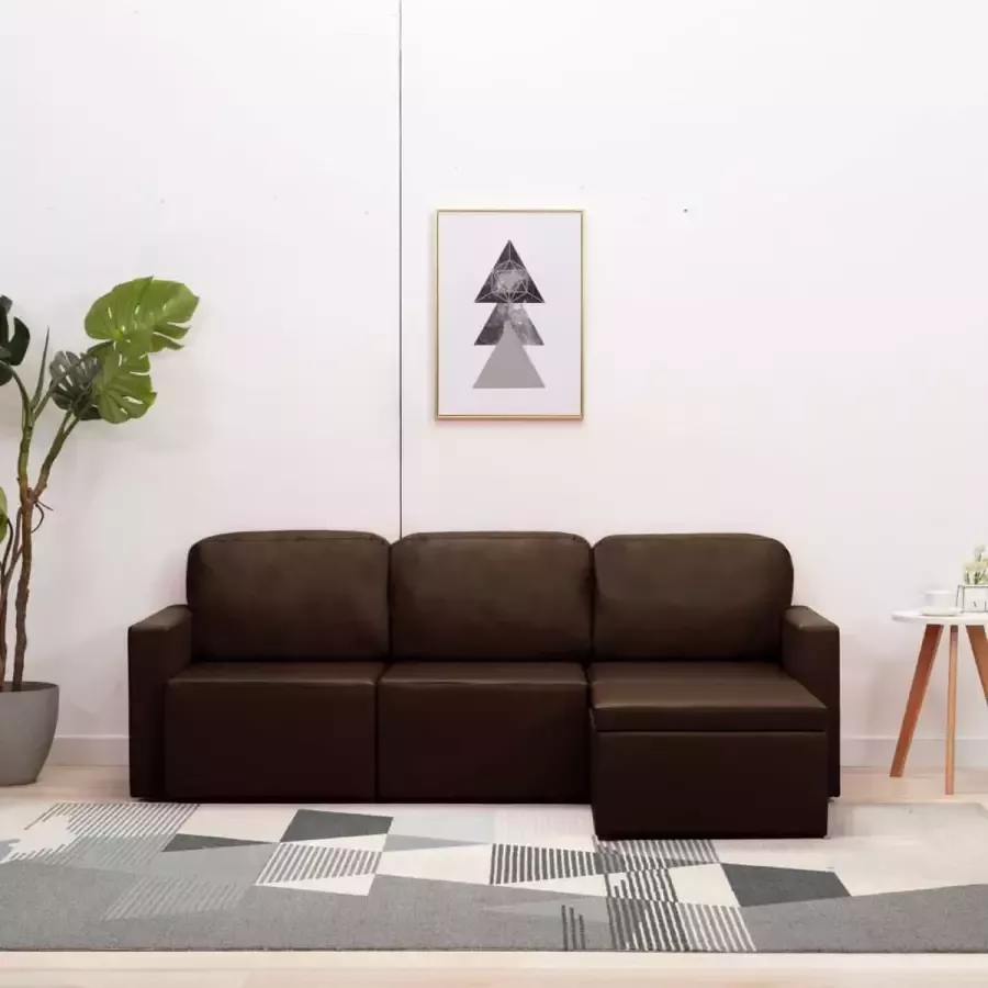 Prolenta Premium Slaapbank driezits modulair kunstleer bruin