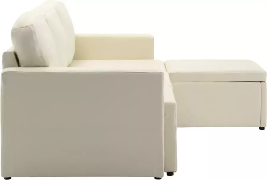 Prolenta Premium Slaapbank driezits modulair kunstleer crème