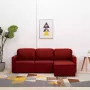 Prolenta Premium Slaapbank driezits modulair kunstleer wijnrood - Thumbnail 1