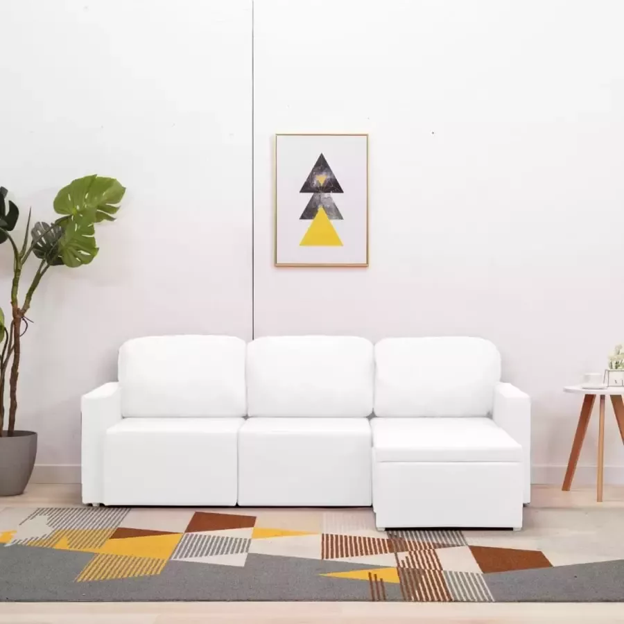 Prolenta Premium Slaapbank driezits modulair kunstleer wit