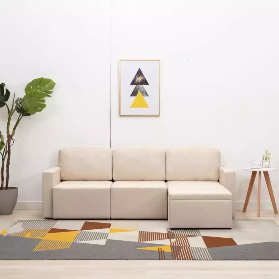 Prolenta Premium Slaapbank driezits modulair stof crème