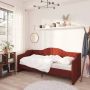 Prolenta Premium Slaapbank met matras en USB stof wijnrood 90x200 cm - Thumbnail 3