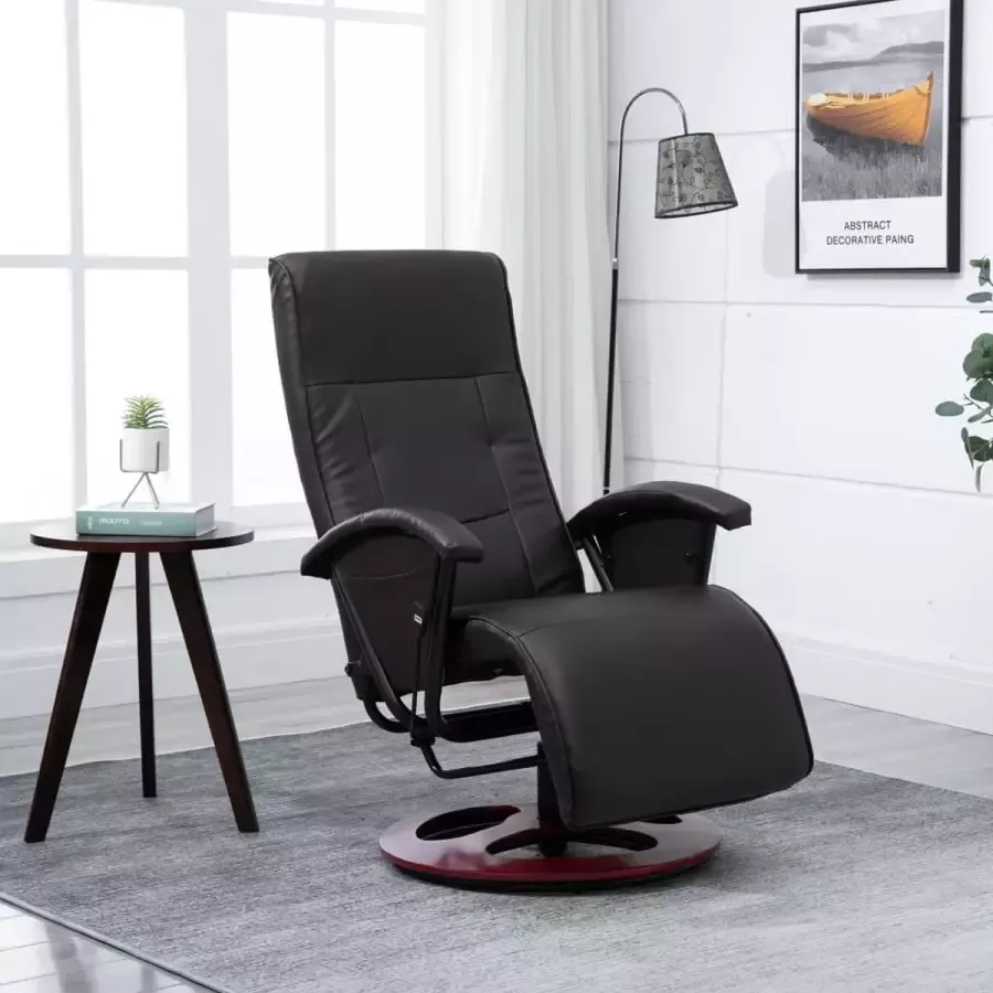 Prolenta Premium Televisiefauteuil draaibaar kunstleer bruin- Fauteuil Fauteuils met armleuning Hoes stretch Relax Design