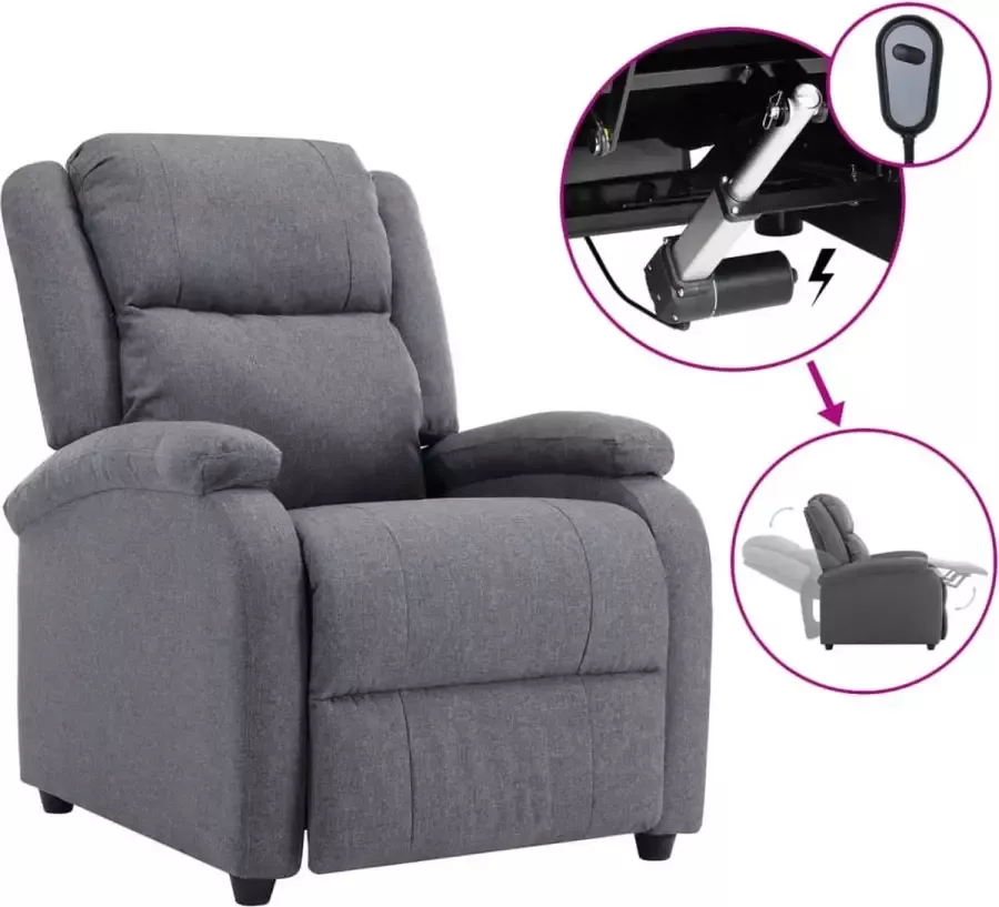 Prolenta Premium Televisiefauteuil elektrisch stof donkergrijs- Fauteuil Fauteuils met armleuning Hoes stretch Relax Design - Foto 2