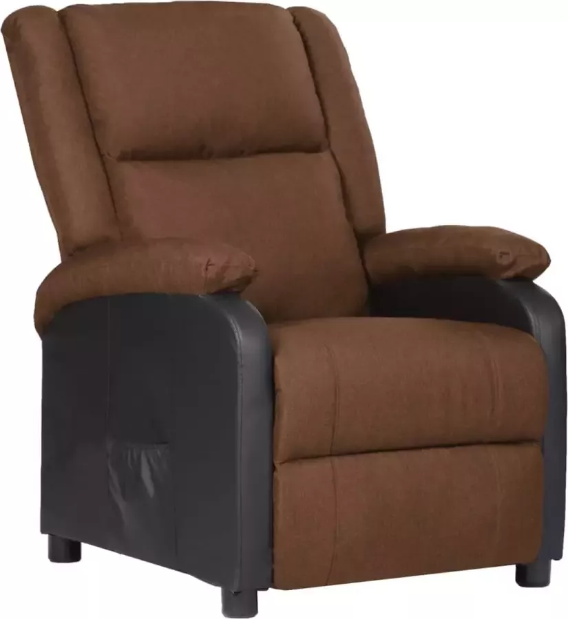 Prolenta Premium Televisiefauteuil kunstleer en stof bruin- Fauteuil Fauteuils met armleuning Hoes stretch Relax Design