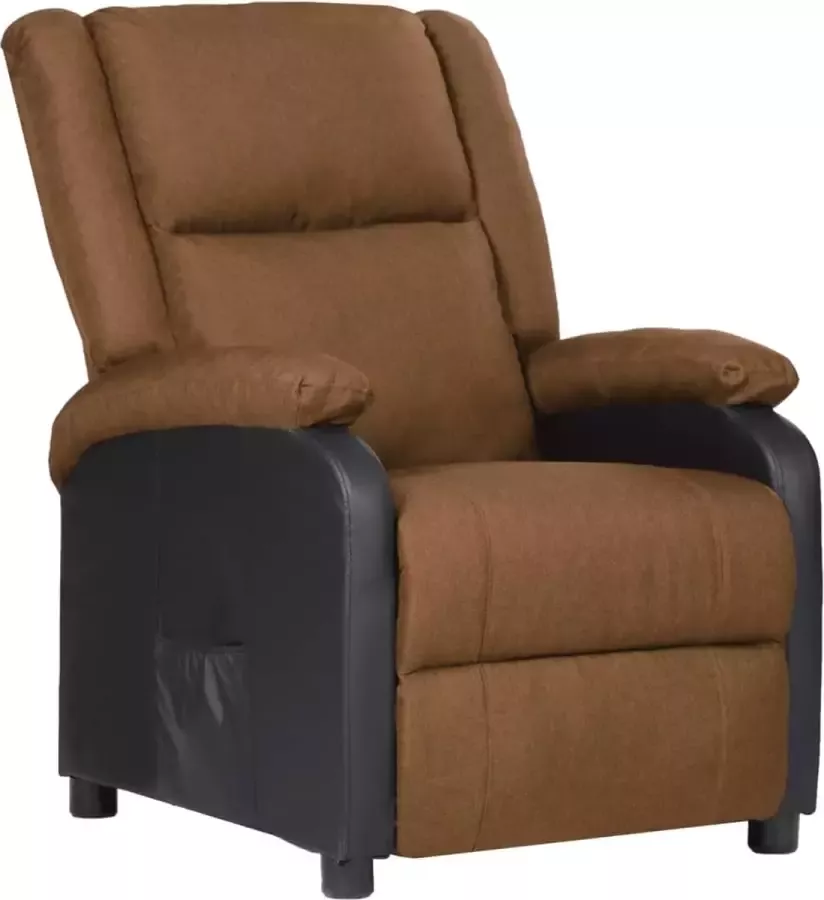 Prolenta Premium Televisiefauteuil kunstleer en stof taupe- Fauteuil Fauteuils met armleuning Hoes stretch Relax Design