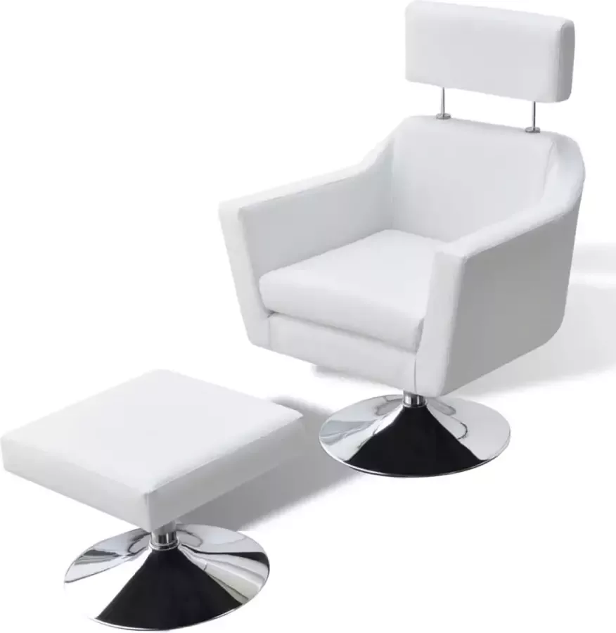 Prolenta Premium Televisiefauteuil kunstleer wit- Fauteuil Fauteuils met armleuning Hoes stretch Relax Design