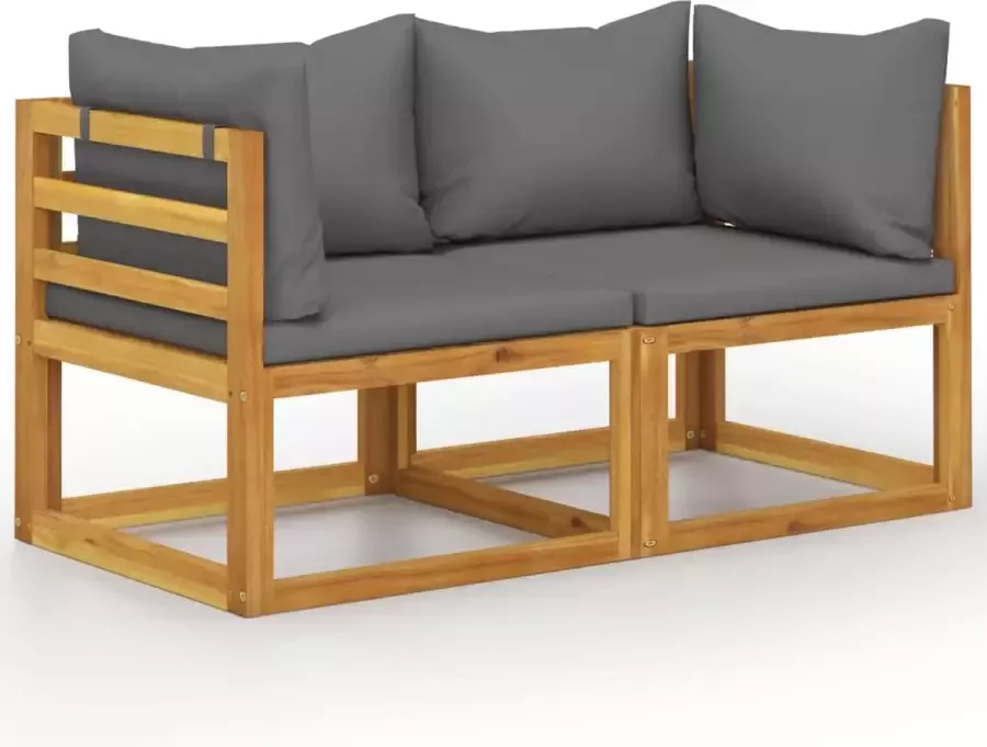 Prolenta Premium Tuinbank 2-zits met donkergrijze kussens