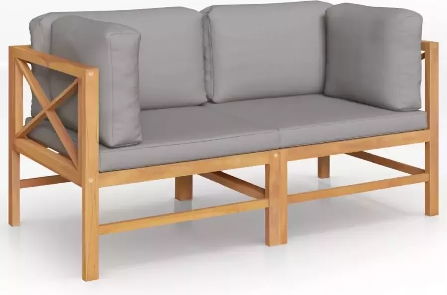 Prolenta Premium Tuinbank 2-zits met donkergrijze kussens