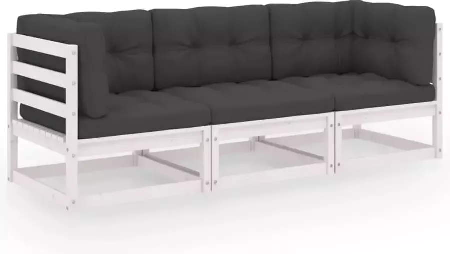 Prolenta Premium Tuinbank 3-zits met kussens massief grenenhout