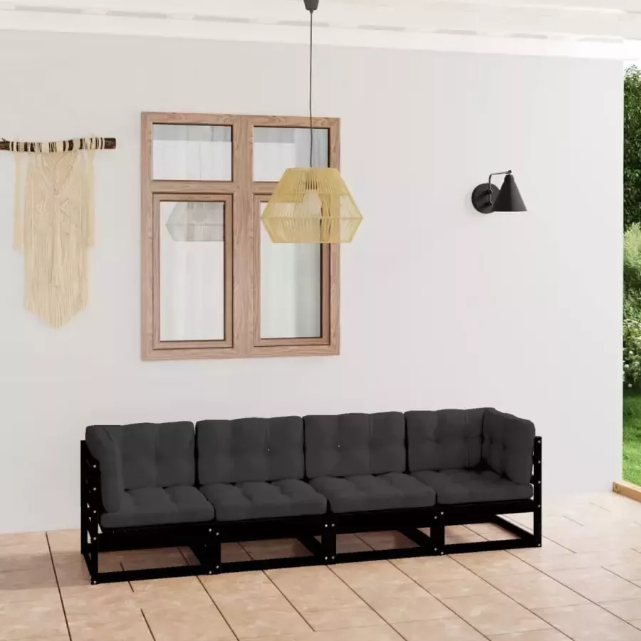 Prolenta Premium Tuinbank 4-zits met kussens massief grenenhout