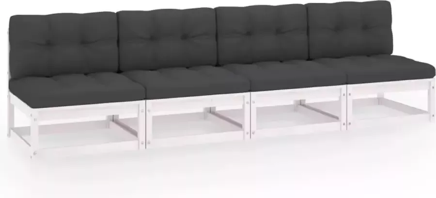 Prolenta Premium Tuinbank 4-zits met kussens massief grenenhout