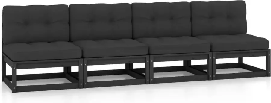 Prolenta Premium Tuinbank 4-zits met kussens massief grenenhout