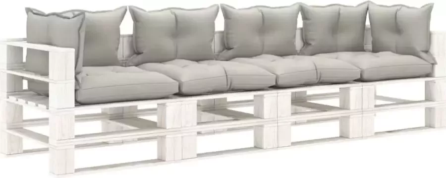Prolenta Premium Tuinbank 4-zits met taupe kussens pallet hout