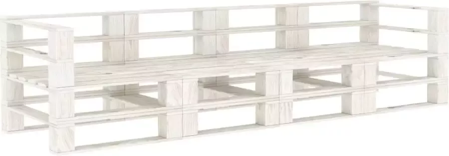 Prolenta Premium Tuinbank 4-zits pallet hout wit