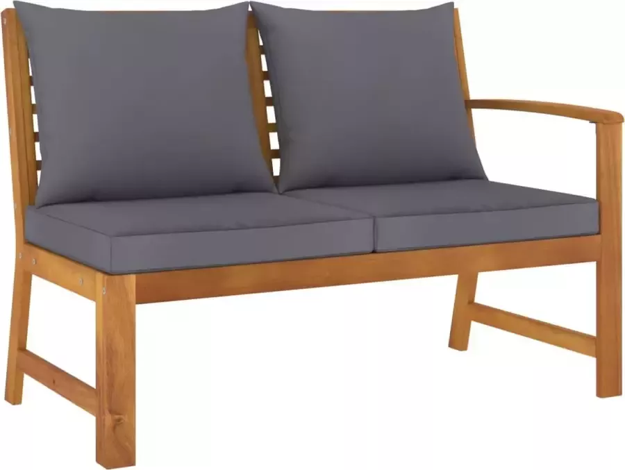 Prolenta Premium Tuinbank met donkergrijs kussen 114 5 cm massief acaciahout