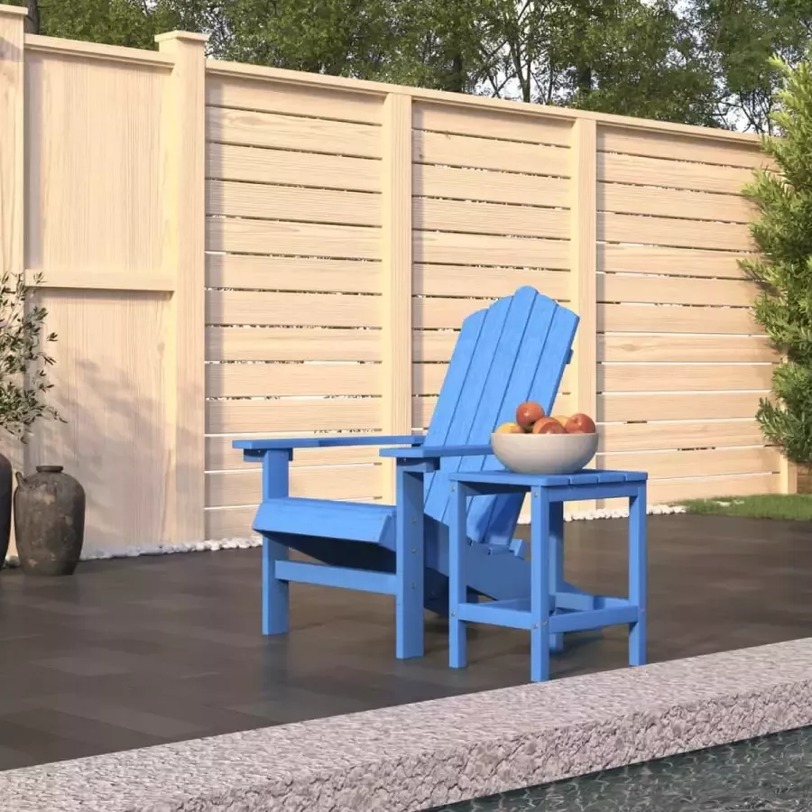 Prolenta Premium Tuinstoel Adirondack met tafel HDPE aquablauw