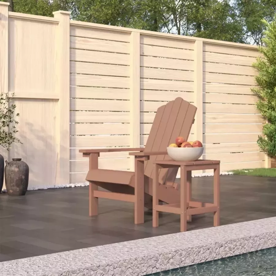 Prolenta Premium Tuinstoel Adirondack met tafel HDPE bruin