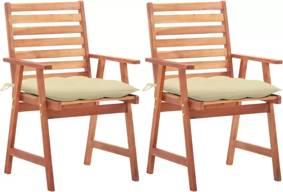 Prolenta Premium Tuinstoelen 2 st met kussens massief acaciahout