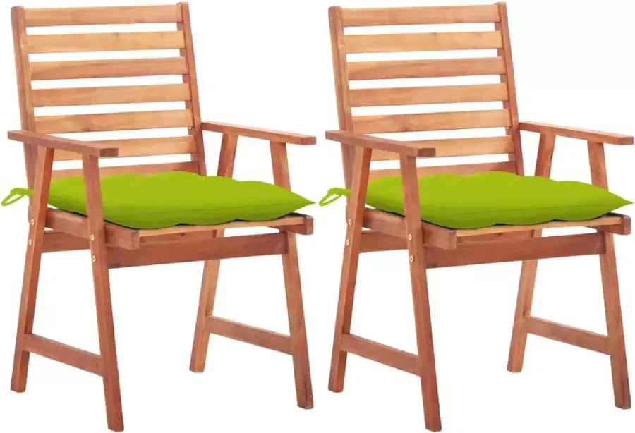 Prolenta Premium Tuinstoelen 2 st met kussens massief acaciahout