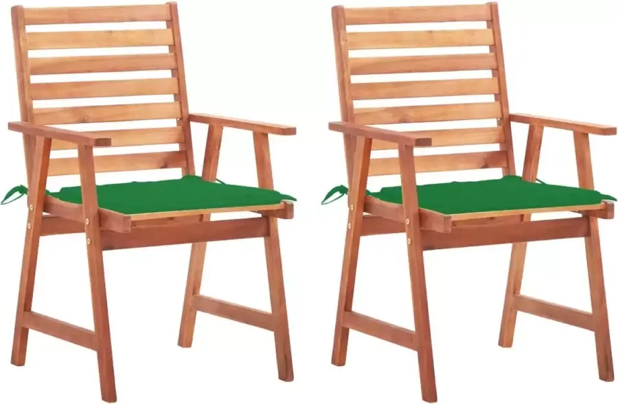 Prolenta Premium Tuinstoelen 2 st met kussens massief acaciahout