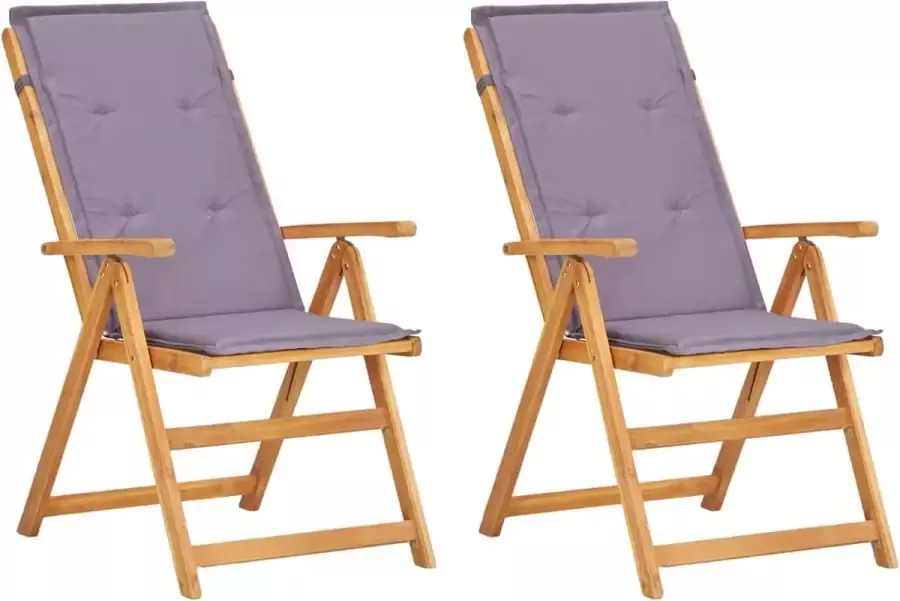 Prolenta Premium Tuinstoelen 2 st verstelbaar massief acaciahout bruin