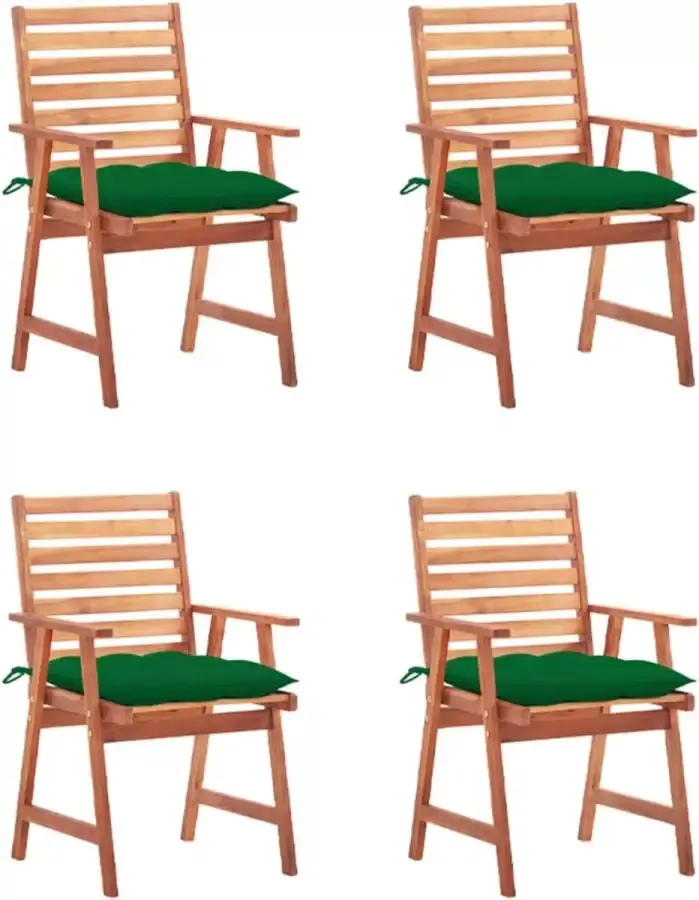 Prolenta Premium Tuinstoelen 4 st met kussens massief acaciahout