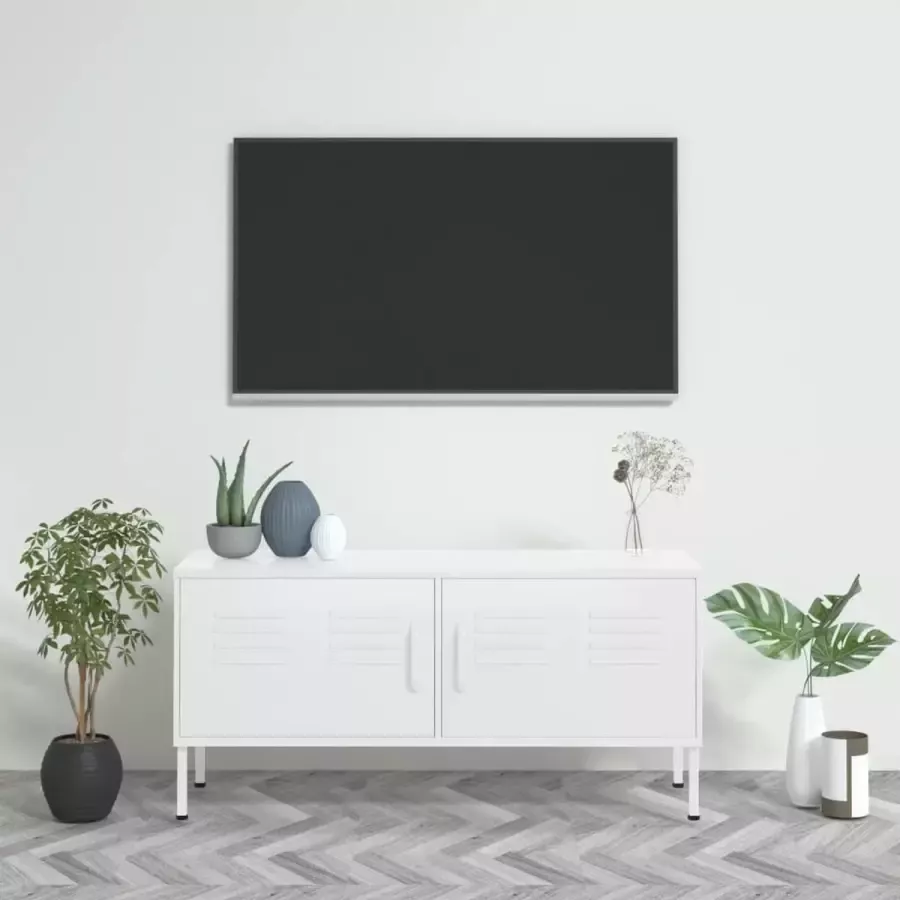 ForYou Prolenta Premium Tv-meubel 105x35x50 cm staal wit