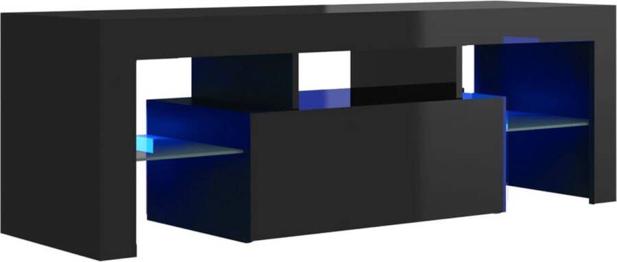 ForYou Prolenta Premium Tv-meubel met LED-verlichting 120x35x40 cm hoogglans zwart - Foto 2
