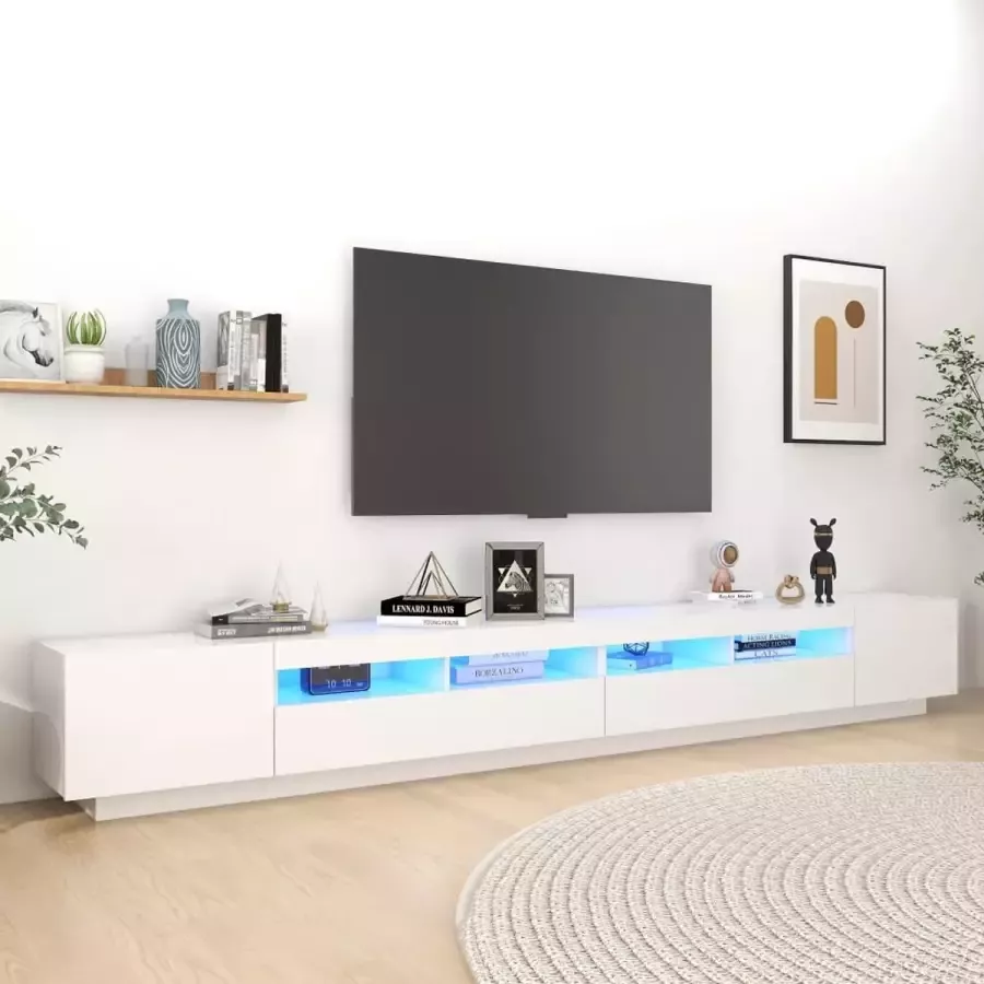ForYou Prolenta Premium Tv-meubel met LED-verlichting 300x35x40 cm wit