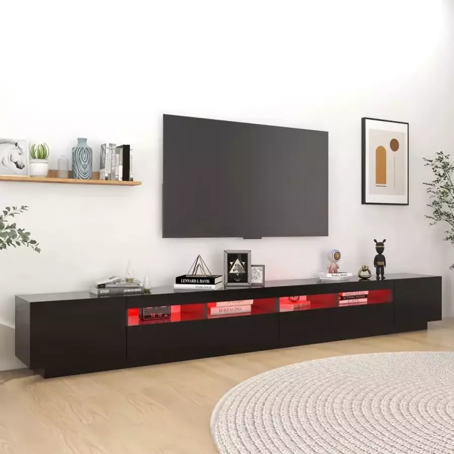 ForYou Prolenta Premium Tv-meubel met LED-verlichting 300x35x40 cm zwart