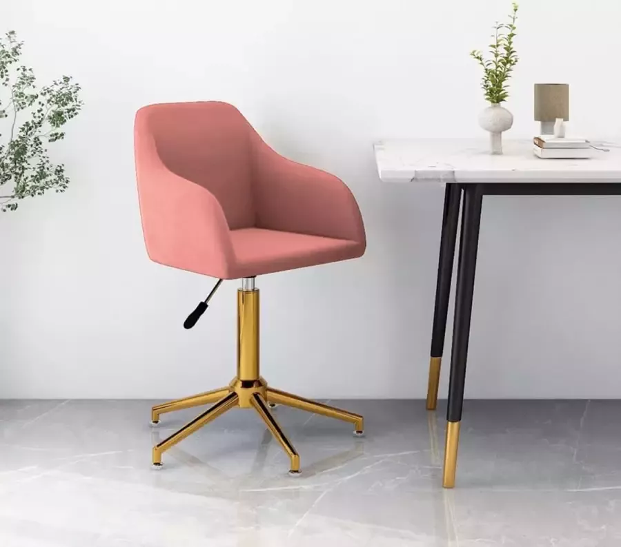 Prolenta Premium vidaXL Kantoorstoel draaibaar fluweel roze - Foto 2