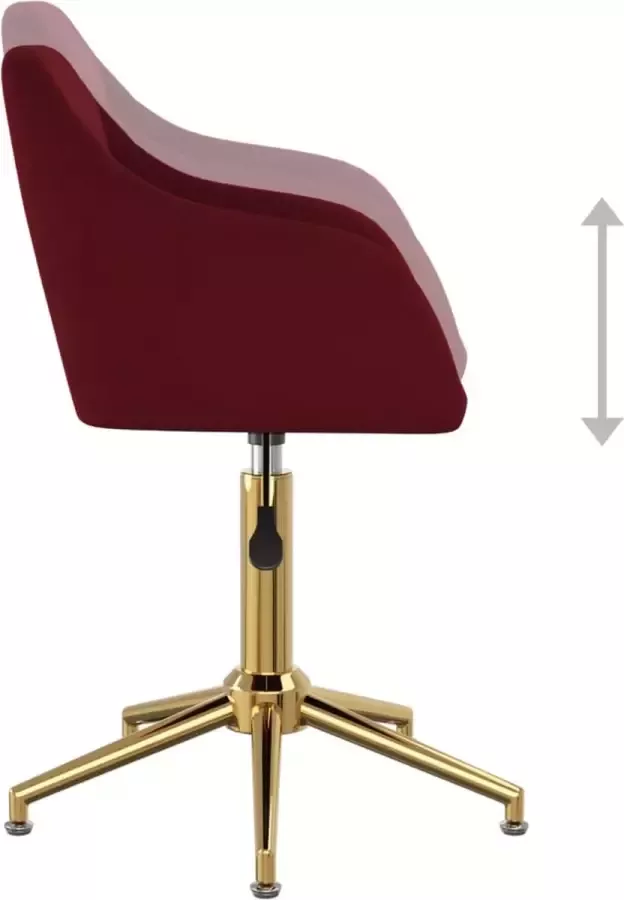 Prolenta Premium vidaXL Kantoorstoel draaibaar fluweel wijnrood - Foto 3