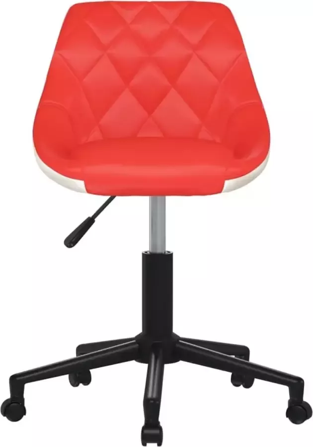 Prolenta Premium vidaXL Kantoorstoel draaibaar kunstleer rood en wit - Foto 3
