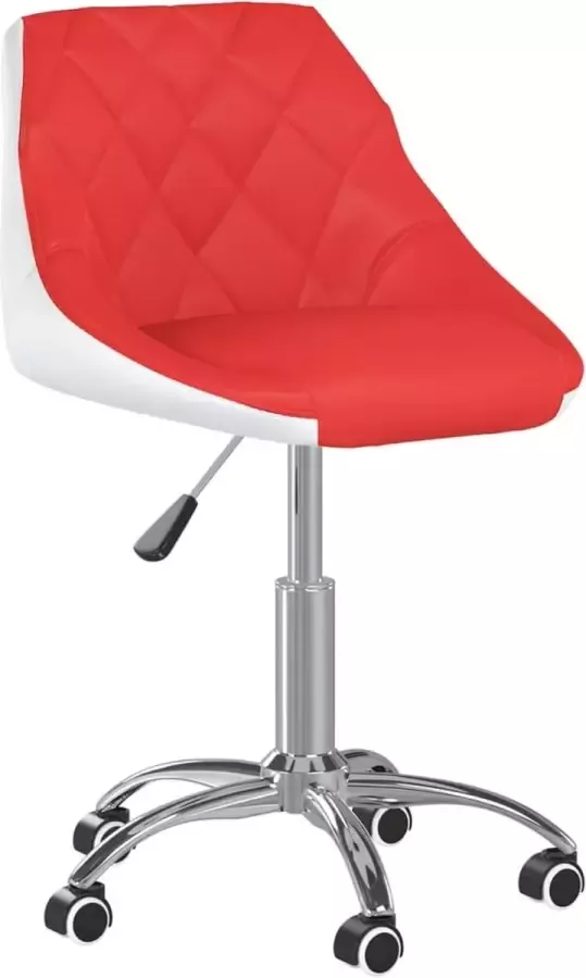 VIDAXL Kantoorstoel draaibaar kunstleer rood en wit - Foto 2